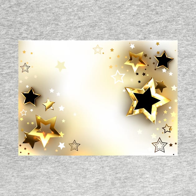 White Background with Gold Stars by Blackmoon9